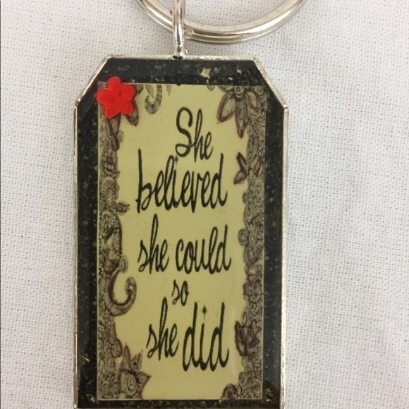 Girl Power Keychain She Believed She Could Key Ring - Picture 2 of 4
